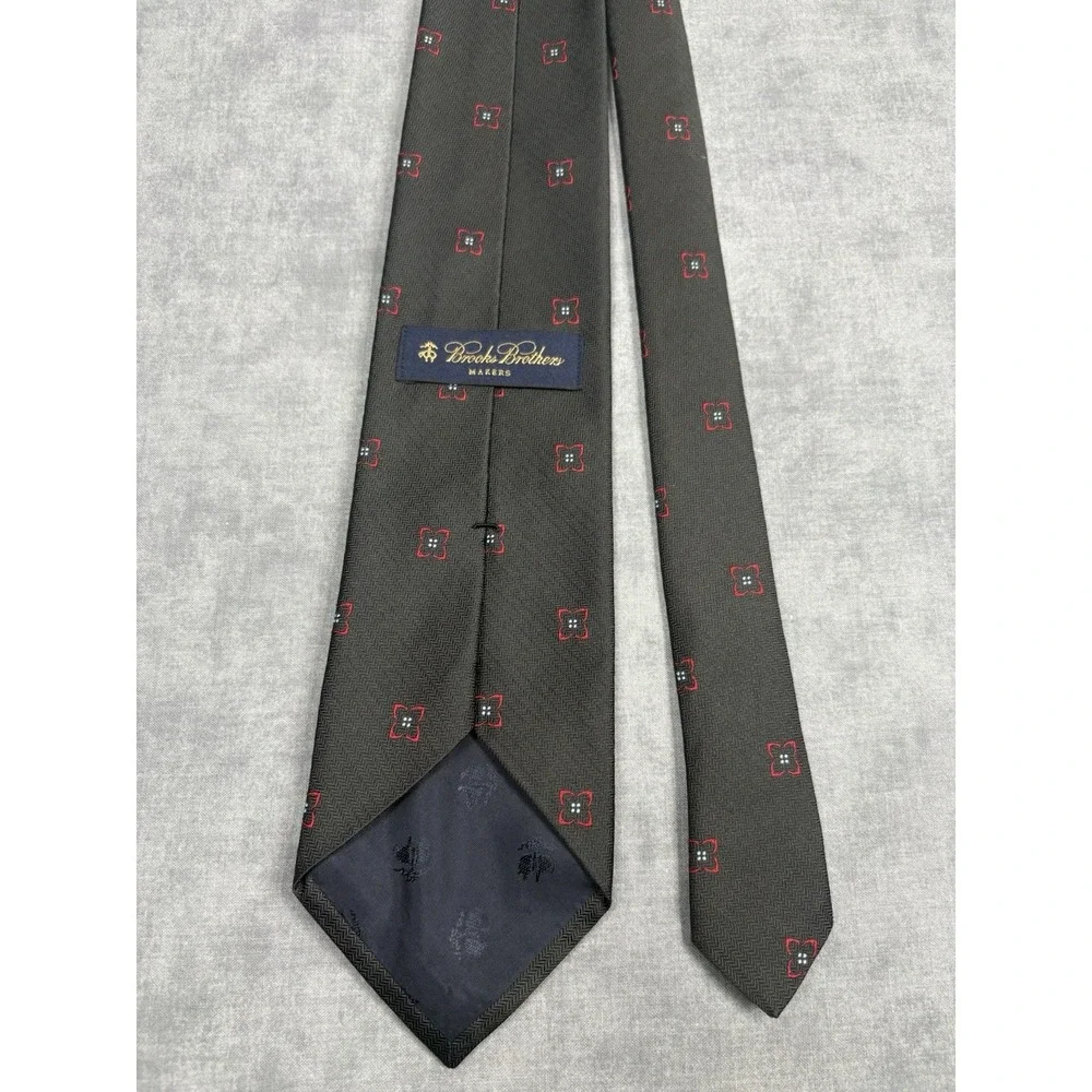 Lot 2 Brooks Brothers Makers Silk Ties USA Geometric Blue Black 3.5